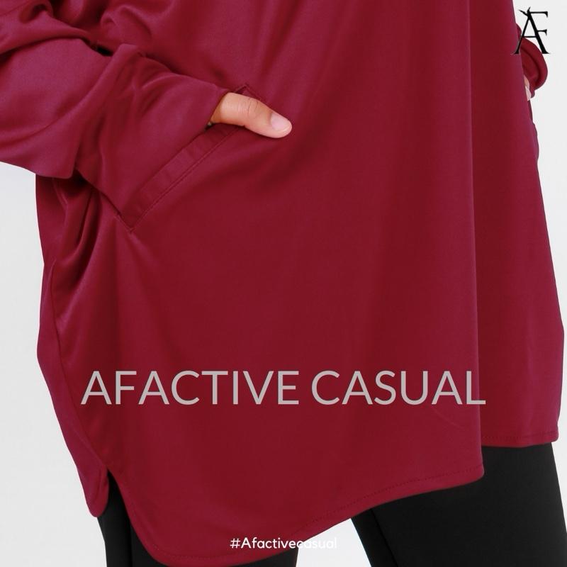 Afactivecasual Oversize Loose Sports Top for Muslimah