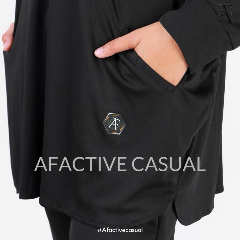 Afactivecasual Oversize Loose Sports Top for Muslimah