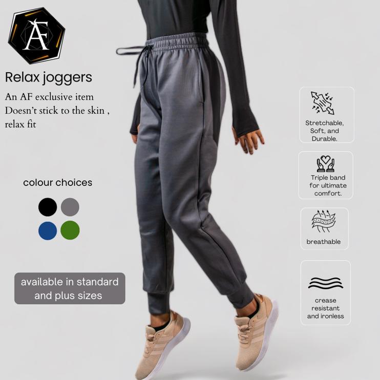 Afactivecasual Relax-Fit Joggers For Muslimah