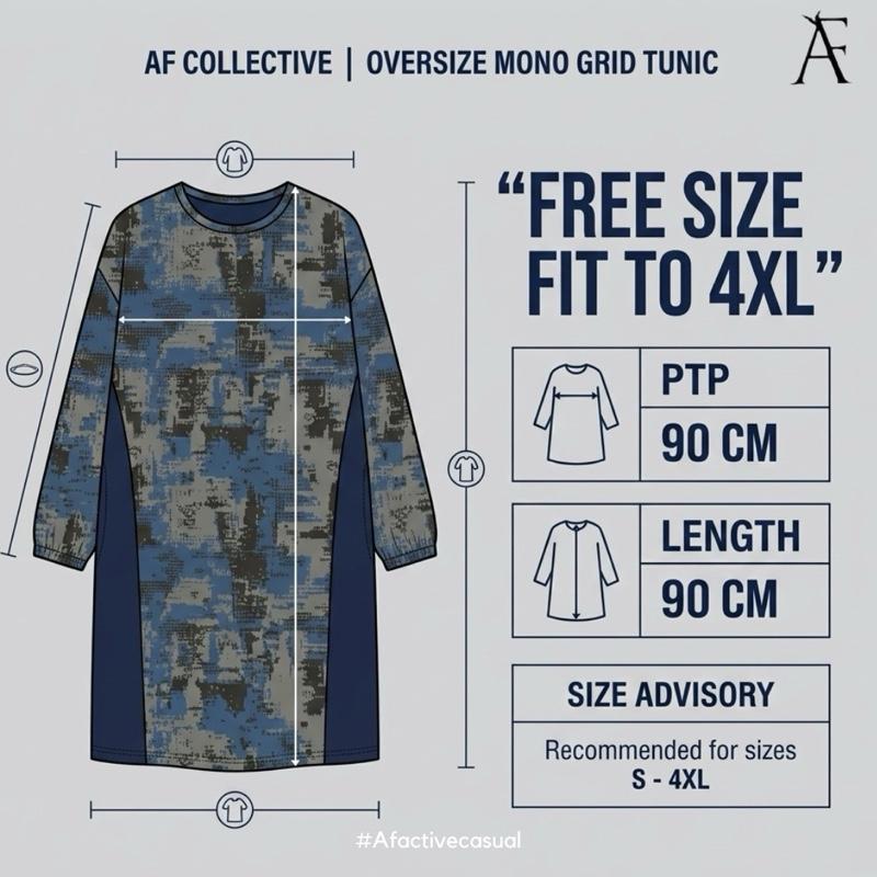 Monogrid oversize drifit tunic