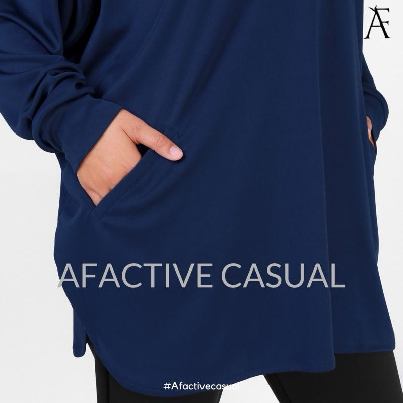 Afactivecasual Oversize Loose Sports Top for Muslimah