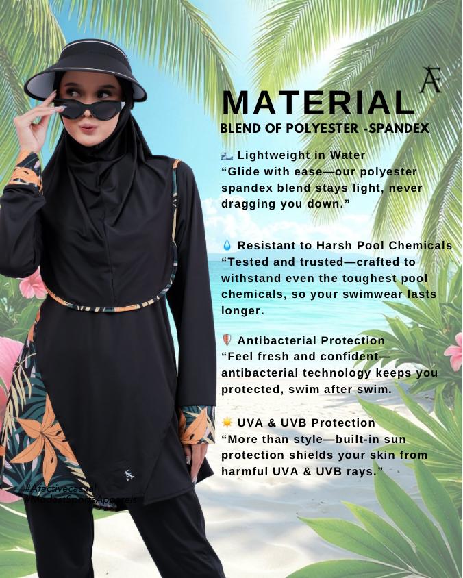 AFactivecasual Modest Muslimah Swimwear Set SOLARA Collection (SG DESIGN)