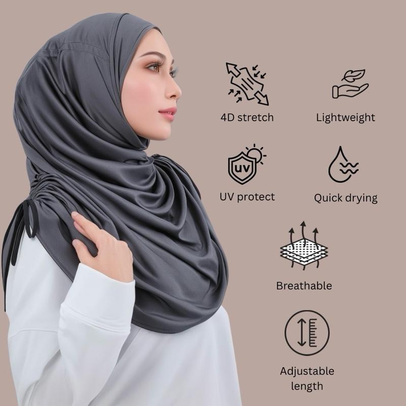 Afactivecasual Fit and Twist Lightweight and breathable hijab with adjustable length