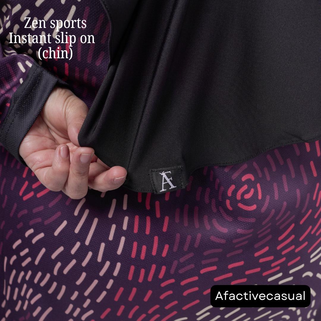 Afactivecasual Zen Chin Sports instant slip on Hijab for Women