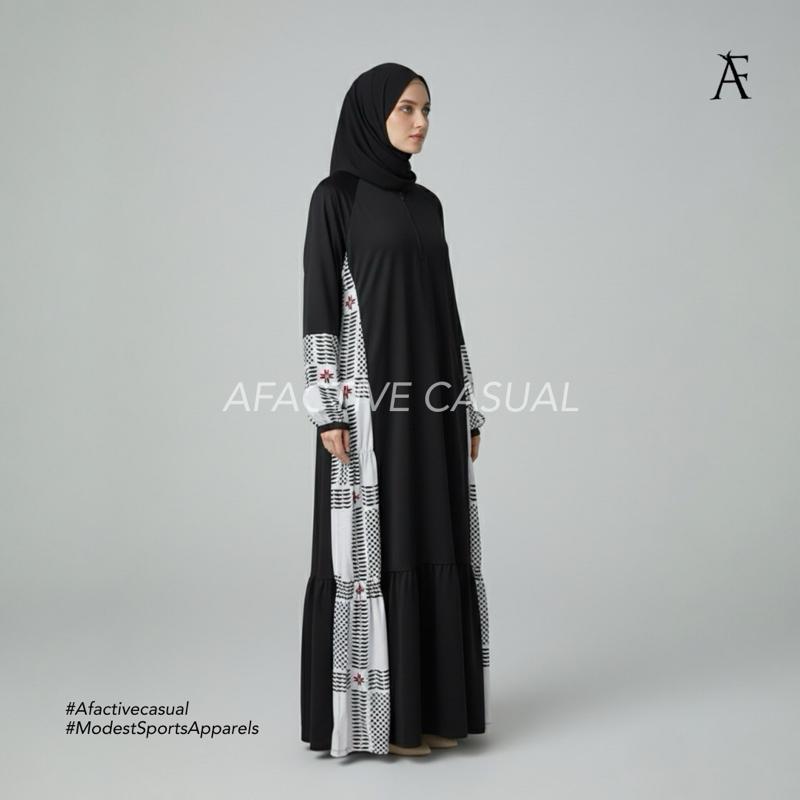 Af Keffiyah tiered dress (std and plus size)