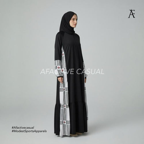 Af Keffiyah tiered dress (std and plus size)