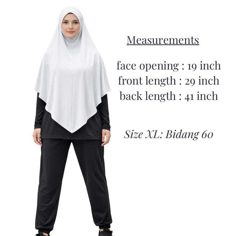 Af Maxi cool sports and casual Khimar bidang 60 XL