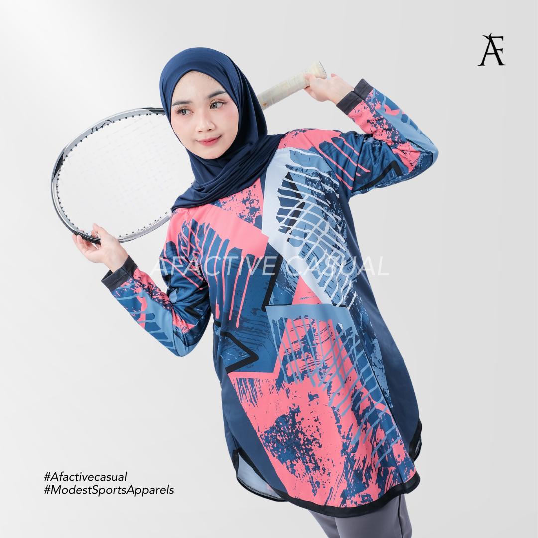 Afactivecasual Splash and Peachy Blue Sports and Casual Tunic