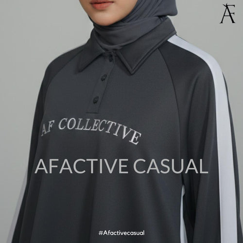 AF POLO SWEATSHIRT SOFT AIRY SCUBA MODEST and CASUAL WEAR