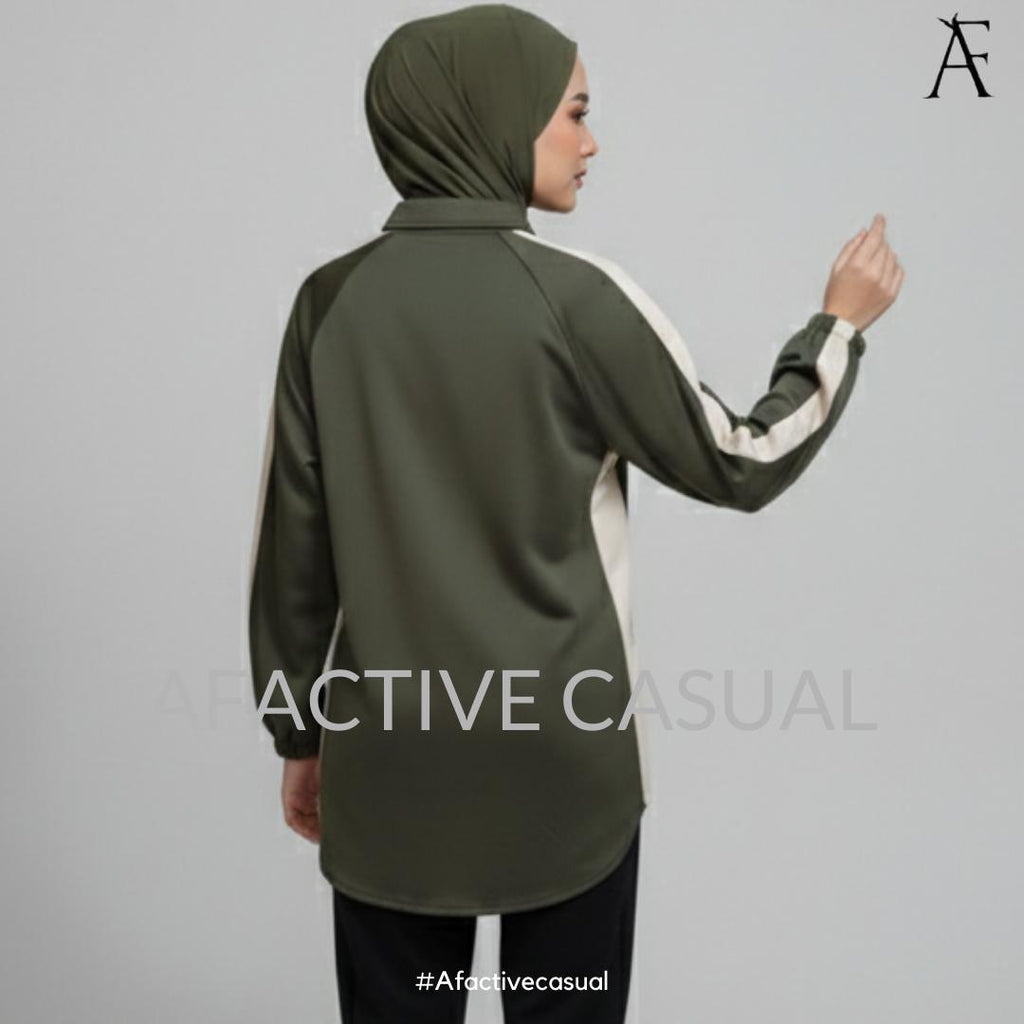 AF POLO SWEATSHIRT SOFT AIRY SCUBA MODEST and CASUAL WEAR