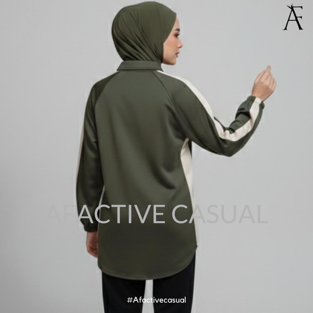 AF POLO SWEATSHIRT SOFT AIRY SCUBA MODEST and CASUAL WEAR