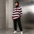 AF Linza Oversized Striped Cotton Polo Tee