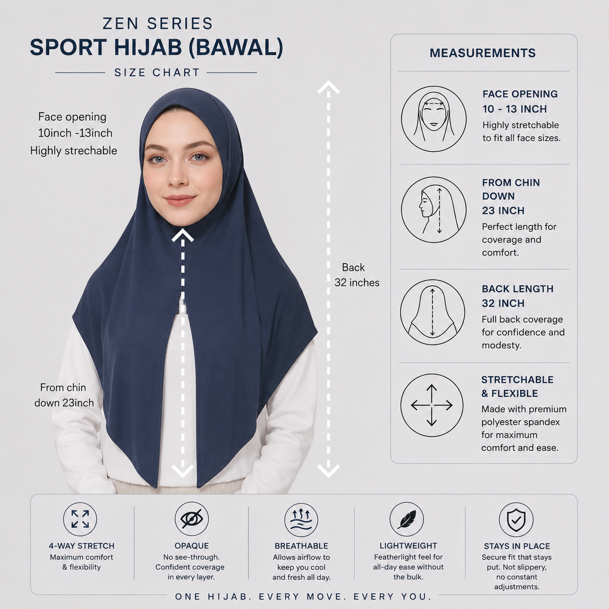 Afactivecasual Zen Series Sports Hijab