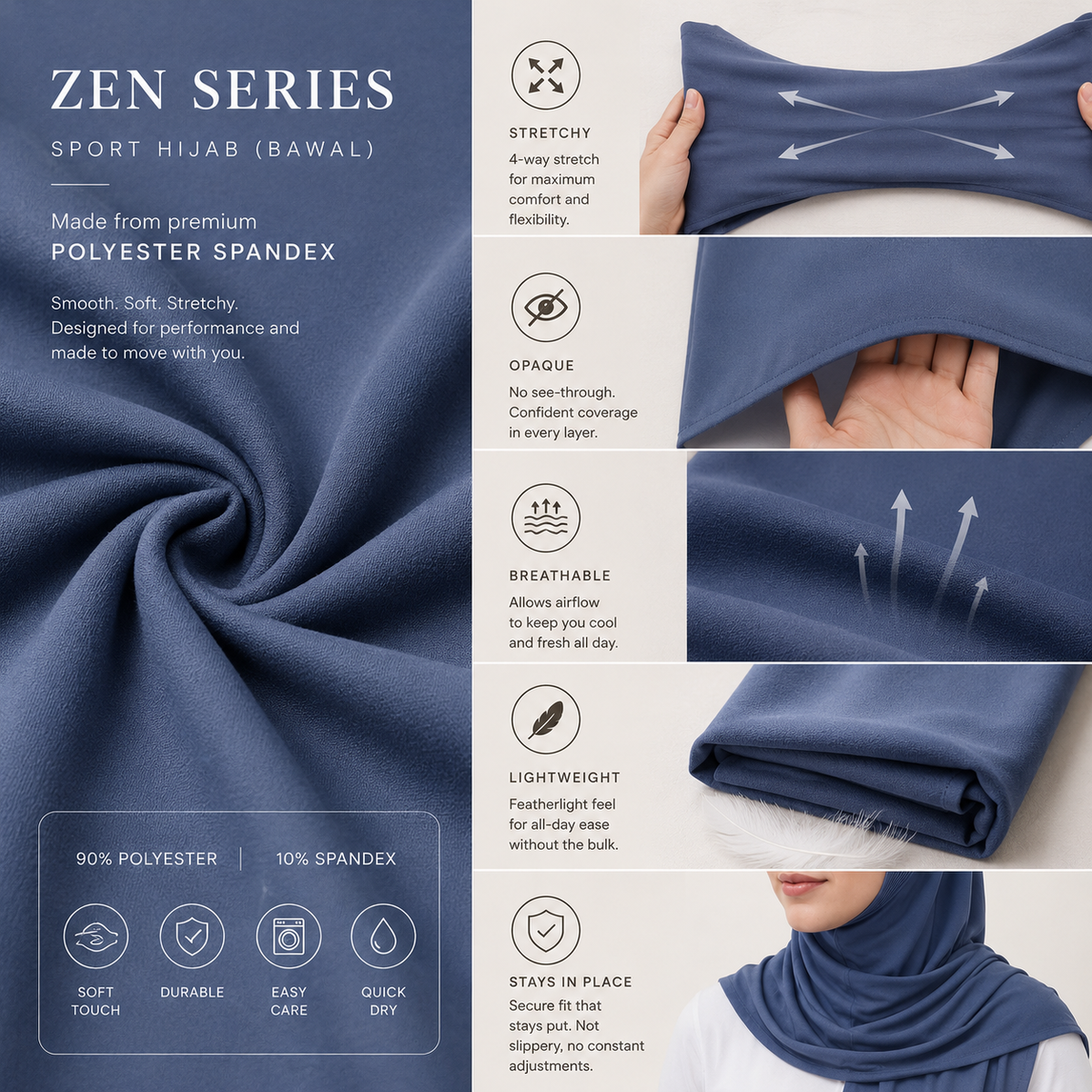 Afactivecasual Zen Series Sports Hijab