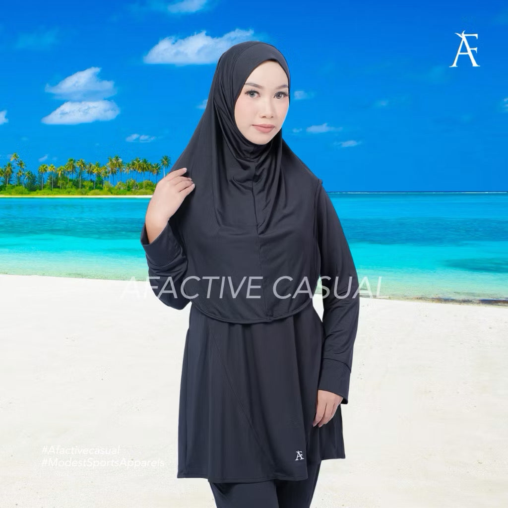 Afactivecasual ONYX 3-Piece Modest Swimwear Set std and plus size available