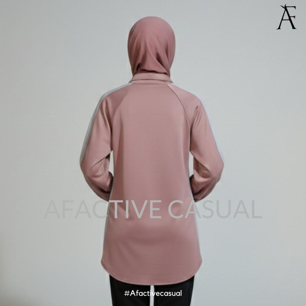 AF POLO SWEATSHIRT SOFT AIRY SCUBA MODEST and CASUAL WEAR