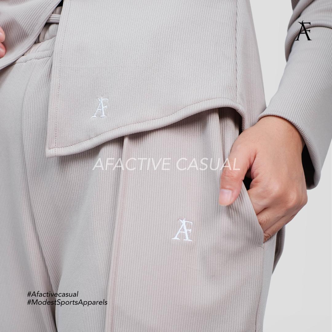Afactivecasual Relax Motion Pants in Cooling Ribbed