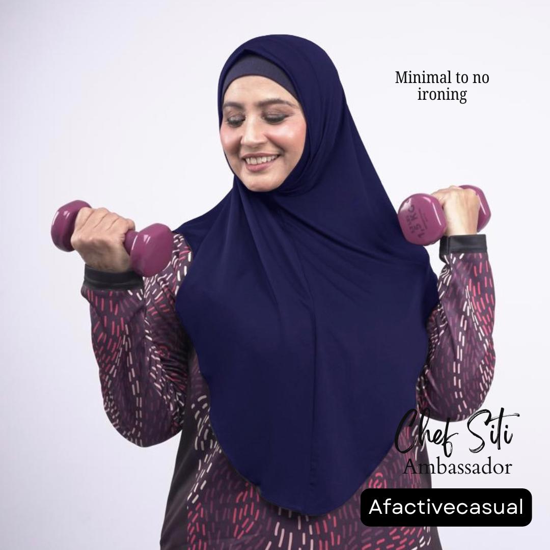 Afactivecasual Zen Chin Sports instant slip on Hijab for Women