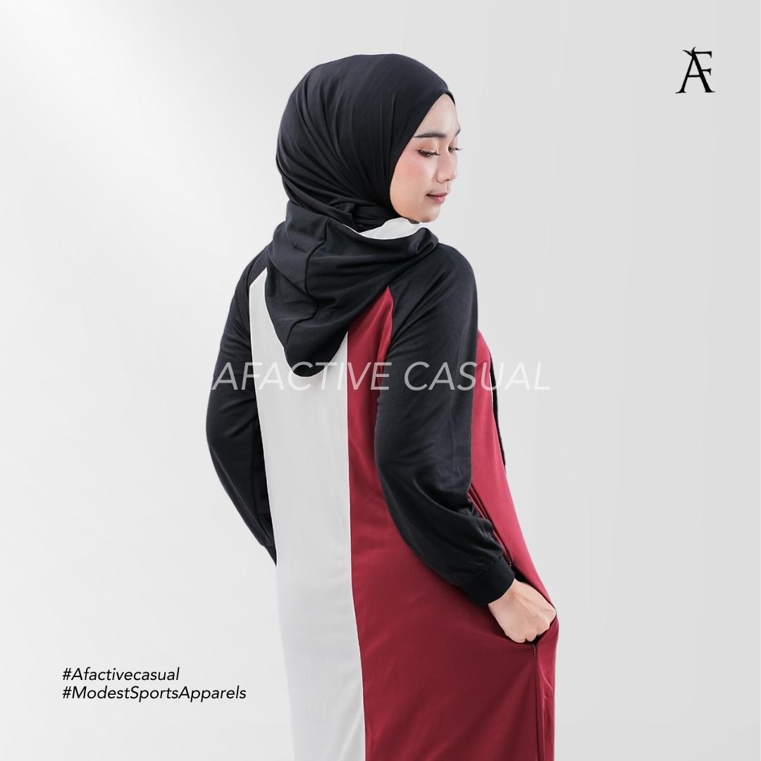 Afactivecasual Dual tone Hoodie Dress for Sports and Casual