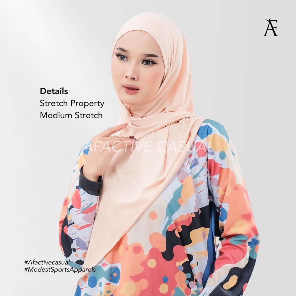 Afactivecasual Splash and Peachy Blue Sports and Casual Tunic