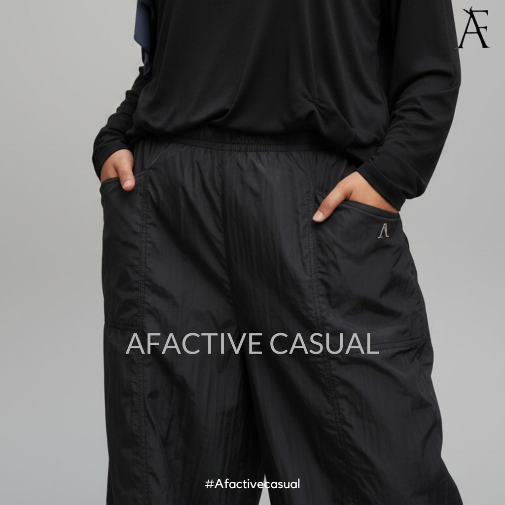 Af Lynessa Baggy Pants in Crinkled Nylon Light Weight