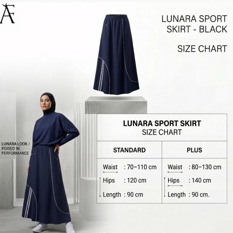 AF Lunara Sport Skirt - Lightweight Breathable Travel Friendly in Standard & Plus Sizes for Active Casual Wear